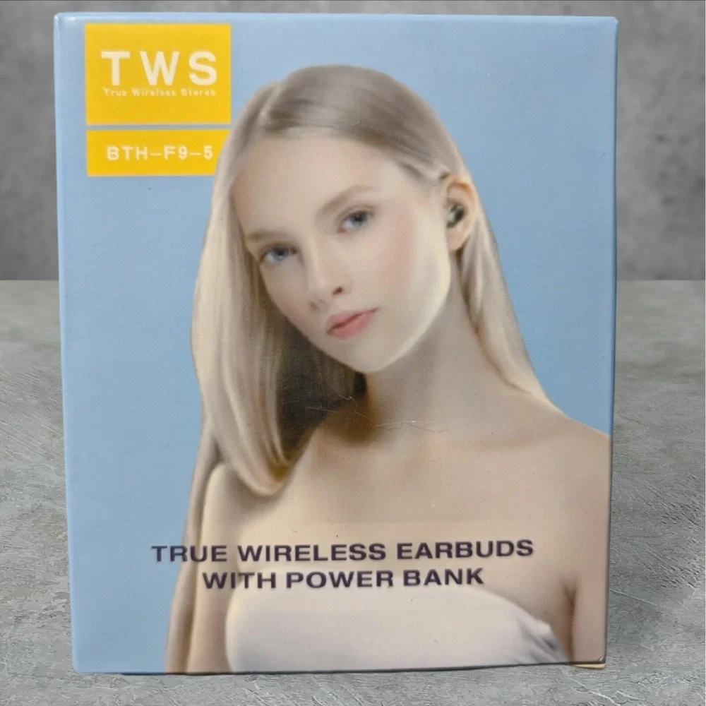 TWS BTH-F9-5 Stereo Wireless Earbuds With Power Bank Bluetooth 5.1 Earphones